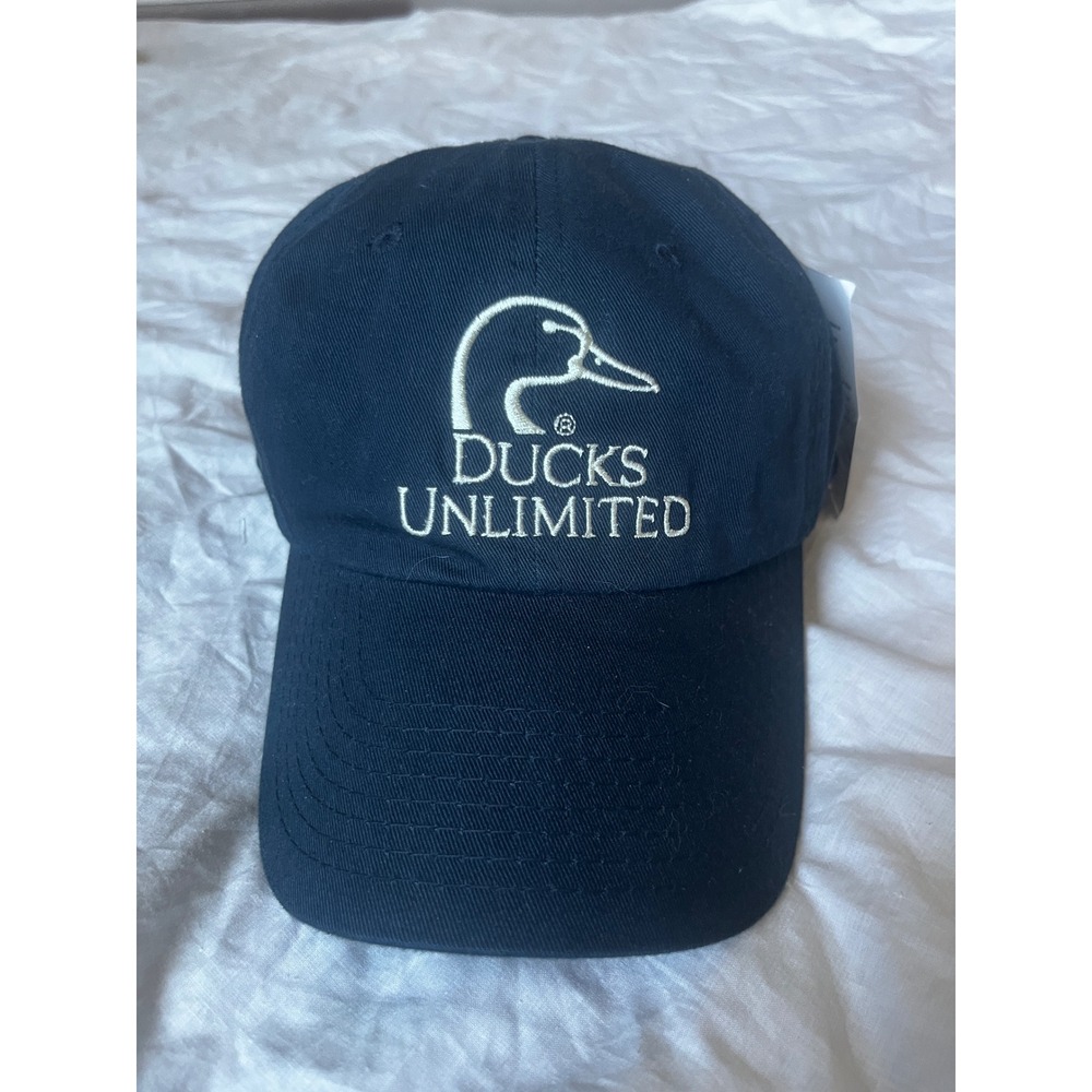 Ducks Unlimited Navy Blue Embroidered Logo Baseball Cap Hat Adjustable NWT